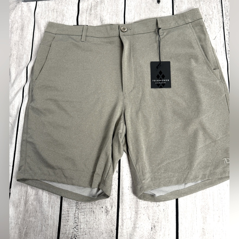 7Diamonds Gray A-Game Performance Shorts Casual 38 NWT
